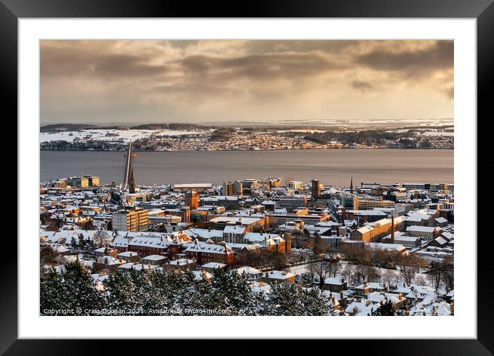 Snowy Dundee City Framed Mounted Print by Craig Doogan