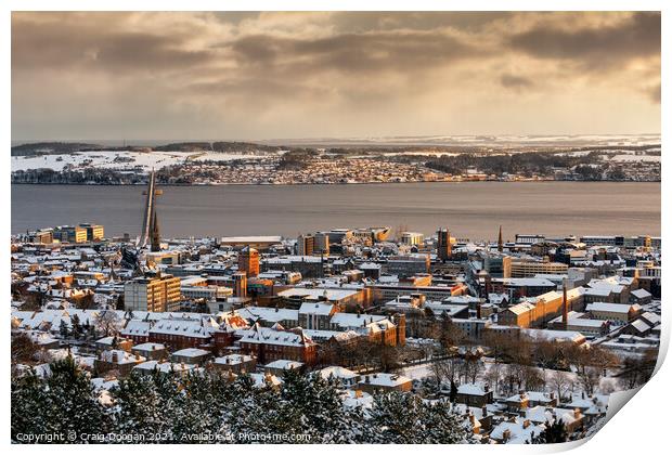 Snowy Dundee City Print by Craig Doogan