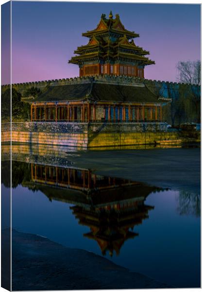 Northwestern tower of the Forbidden City Palace Museum in Beijing, China Canvas Print by Mirko Kuzmanovic