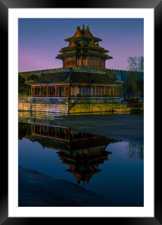 Northwestern tower of the Forbidden City Palace Museum in Beijing, China Framed Mounted Print by Mirko Kuzmanovic