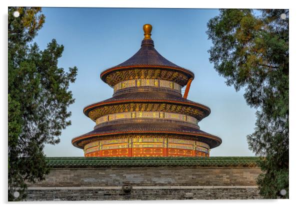 Temple of Heaven, iconic tourist landmark in Beijing, capital of China Acrylic by Mirko Kuzmanovic