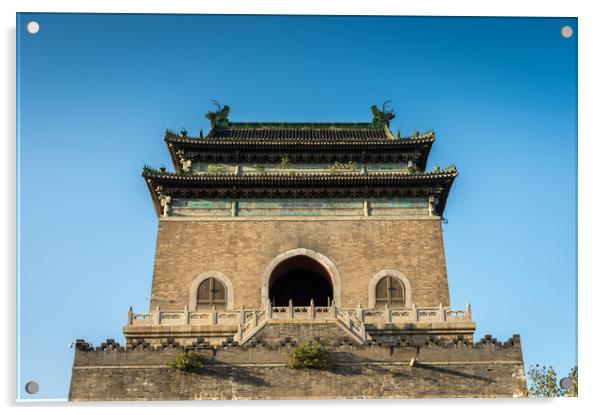 Bell Tower in Beijing, China, built in 1272 during the Yuan dynasty Acrylic by Mirko Kuzmanovic