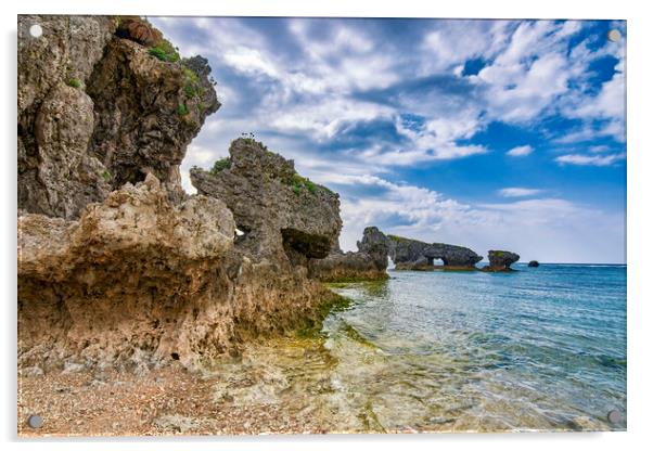 Beautiful coastline of Okinawa island in Japan Acrylic by Mirko Kuzmanovic