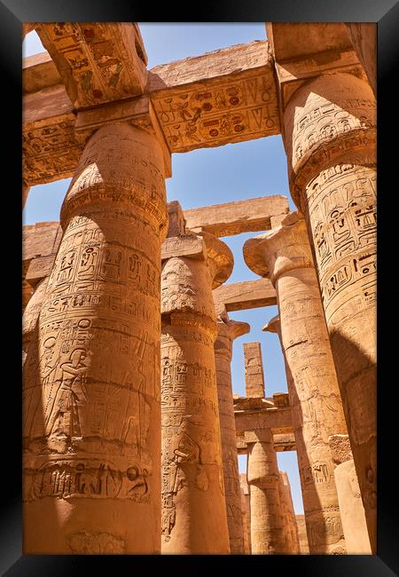 Great Hypostyle hall in Karnak temple in Luxor, Egypt Framed Print by Mirko Kuzmanovic