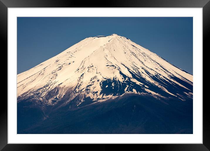 Snow capped peak of Mt. Fuji, symbol of Japan Framed Mounted Print by Mirko Kuzmanovic