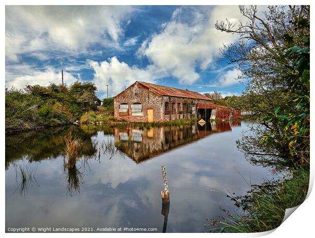 Bembridge Lagoons Boatshed Print by Wight Landscapes