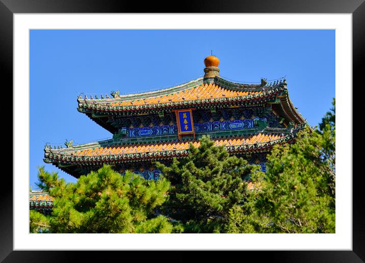Wanchun Pavilion at Jingshan Park in Beijing Framed Mounted Print by Mirko Kuzmanovic