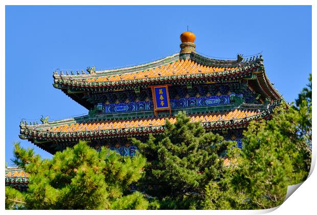 Wanchun Pavilion at Jingshan Park in Beijing Print by Mirko Kuzmanovic