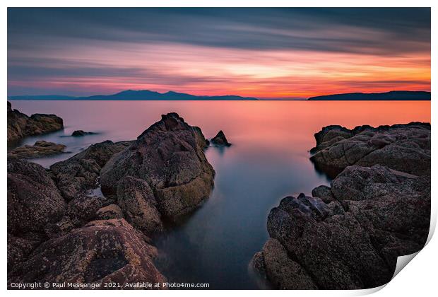 Rocky outcrop Print by Paul Messenger