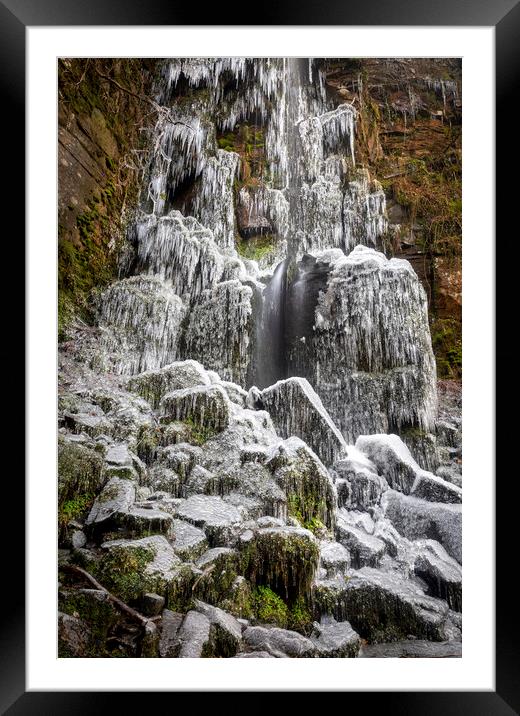 Frozen waterfall Framed Mounted Print by Leighton Collins