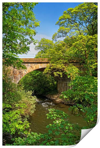 Bridge over The River Derwent Print by Darren Galpin