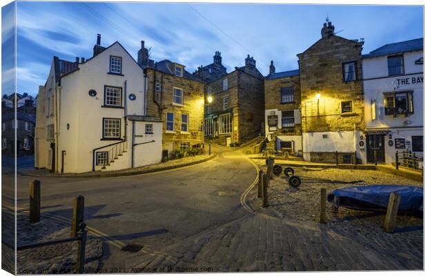 Late evening Robin Hoods Bay, North Yorkshire Coast Canvas Print by Martin Williams