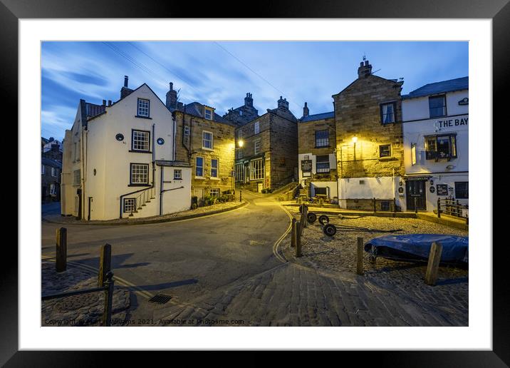 Late evening Robin Hoods Bay, North Yorkshire Coast Framed Mounted Print by Martin Williams