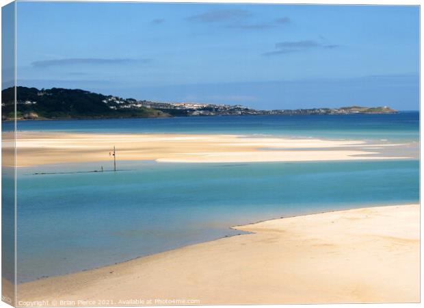 Hayle Beach, St Ives Bay looking towards Carbis ba Canvas Print by Brian Pierce