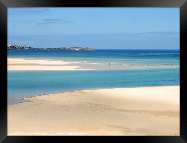 Hayle Beach, St Ives Bay looking towards Carbis ba Framed Print by Brian Pierce