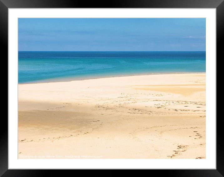 Sand Sea and Sky ai St Ives Bay Framed Mounted Print by Brian Pierce