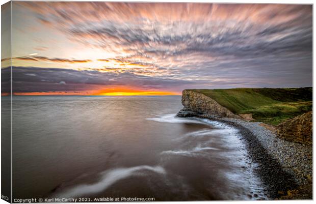 Nash Point Sunset Canvas Print by Karl McCarthy
