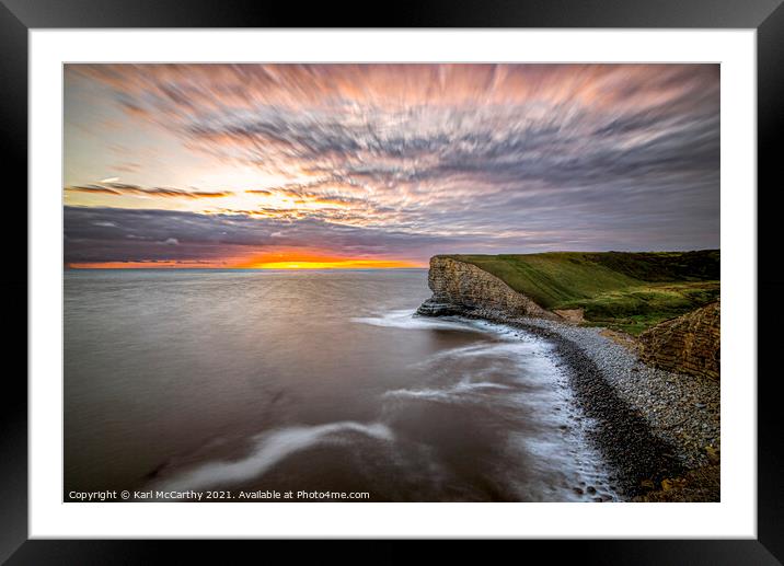 Nash Point Sunset Framed Mounted Print by Karl McCarthy