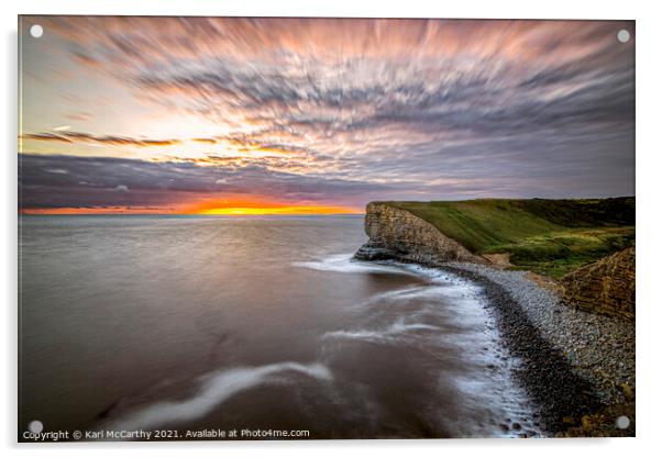 Nash Point Sunset Acrylic by Karl McCarthy