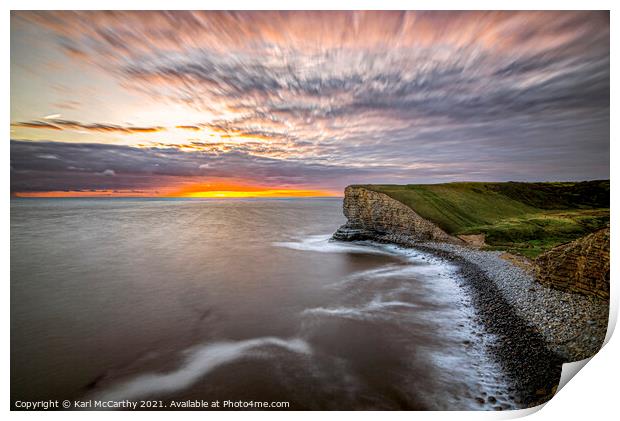 Nash Point Sunset Print by Karl McCarthy