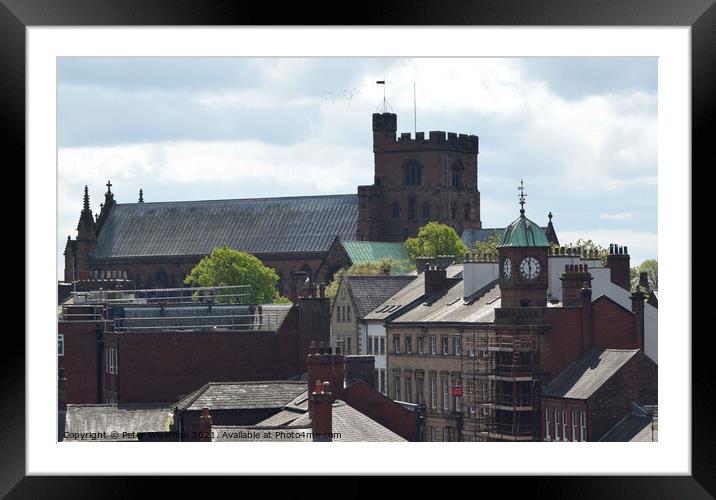 Roof top view of Carlisle Cathedral Framed Mounted Print by Peter Wiseman