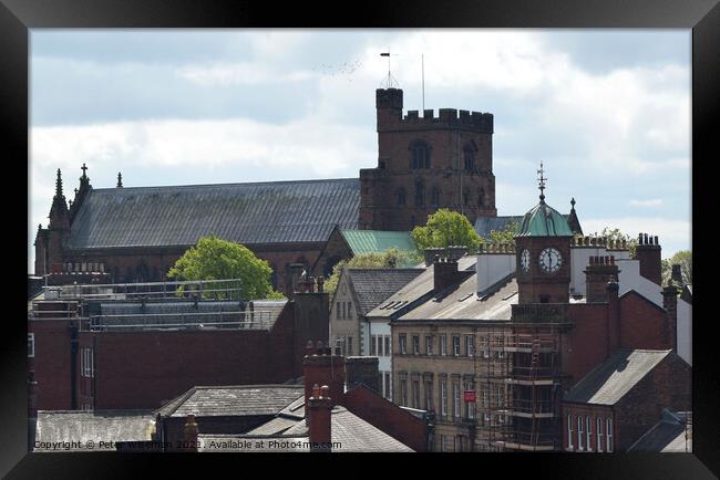 Roof top view of Carlisle Cathedral Framed Print by Peter Wiseman