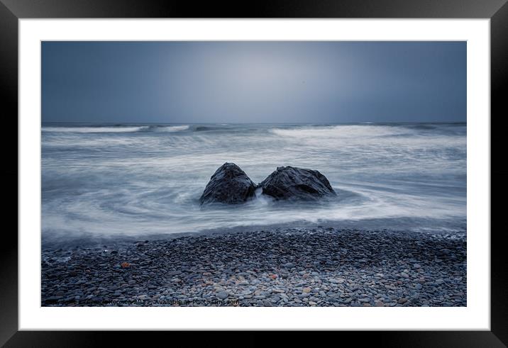 Two Rocks in the ocean Framed Mounted Print by Chuck Koonce