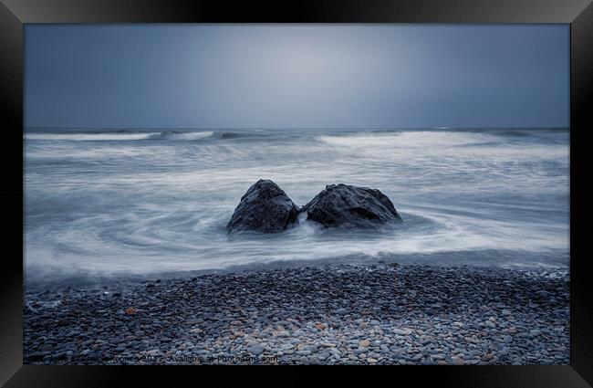 Two Rocks in the ocean Framed Print by Chuck Koonce