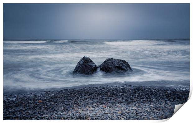 Two Rocks in the ocean Print by Chuck Koonce