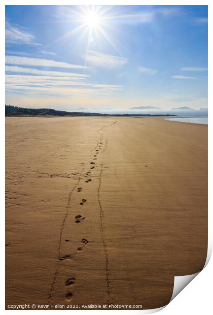 Footprints in the sand  Print by Kevin Hellon