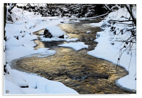 A River of Gold, Teesdale, County Durham, UK Acrylic by David Forster