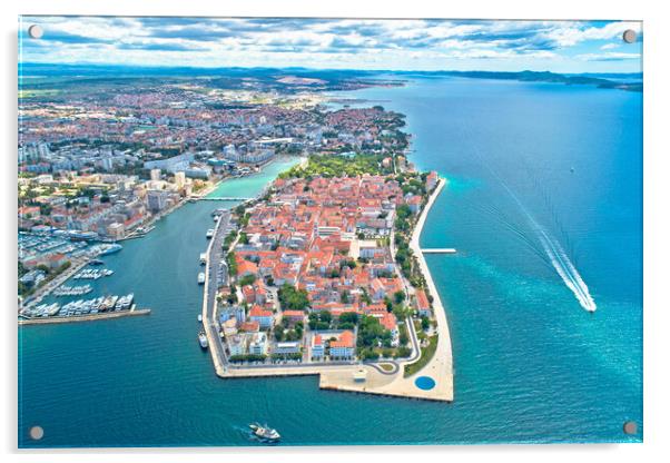 City of Zadar aerial panoramic view Acrylic by Dalibor Brlek