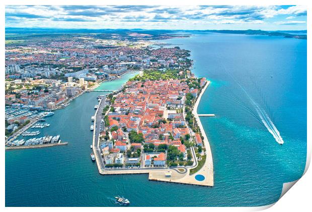 City of Zadar aerial panoramic view Print by Dalibor Brlek
