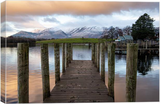 Derwent Water View Canvas Print by Michael Brookes
