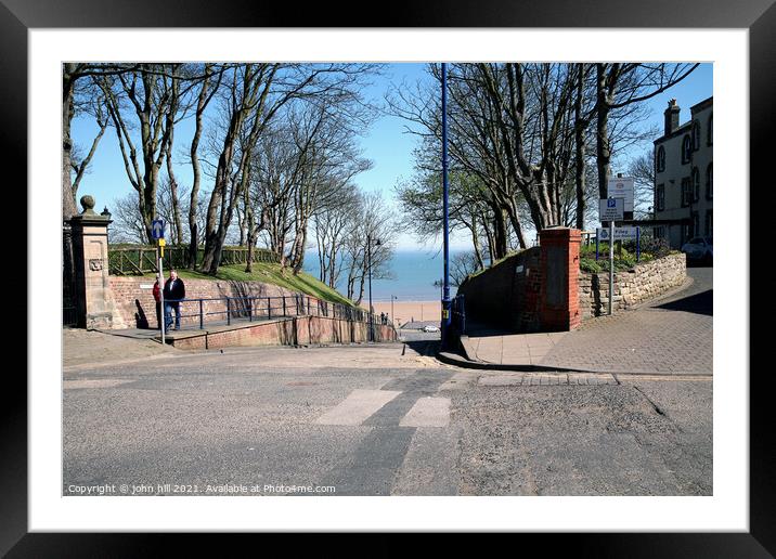 Down to the Beach at Filey in Yorkshire. Framed Mounted Print by john hill
