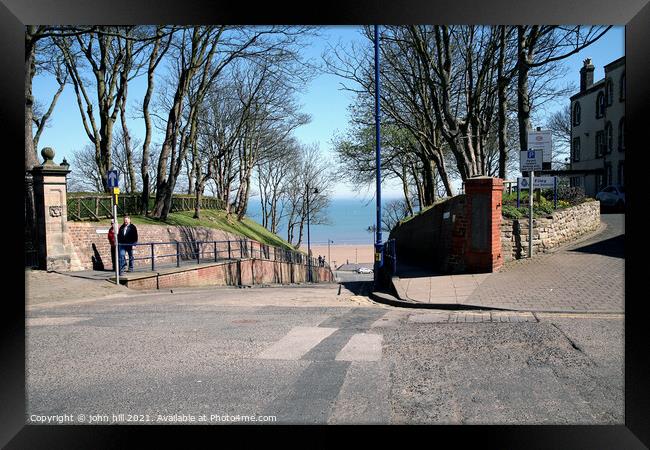 Down to the Beach at Filey in Yorkshire. Framed Print by john hill