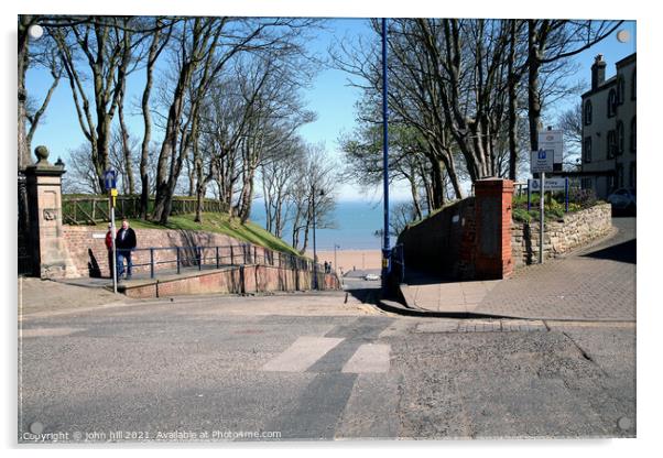 Down to the Beach at Filey in Yorkshire. Acrylic by john hill