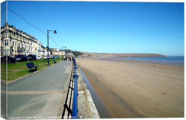 Seafront in April at Filey in Yorkshire Canvas Print by john hill