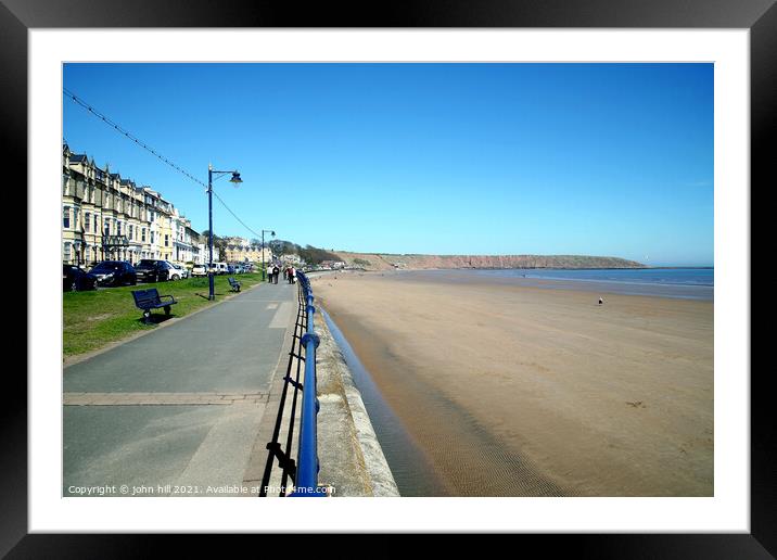 Seafront in April at Filey in Yorkshire Framed Mounted Print by john hill