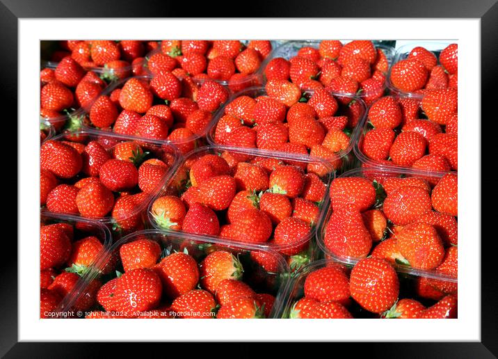 Strawberries Framed Mounted Print by john hill