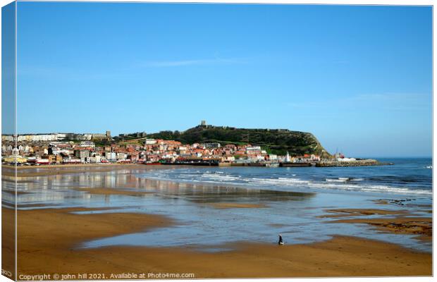 Scarborough at low tide in April Canvas Print by john hill