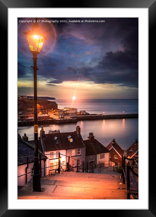 Majestic Views of Whitby Abbey Steps Framed Mounted Print by K7 Photography
