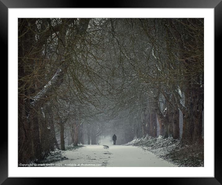 Winter Walk Framed Mounted Print by mark Smith