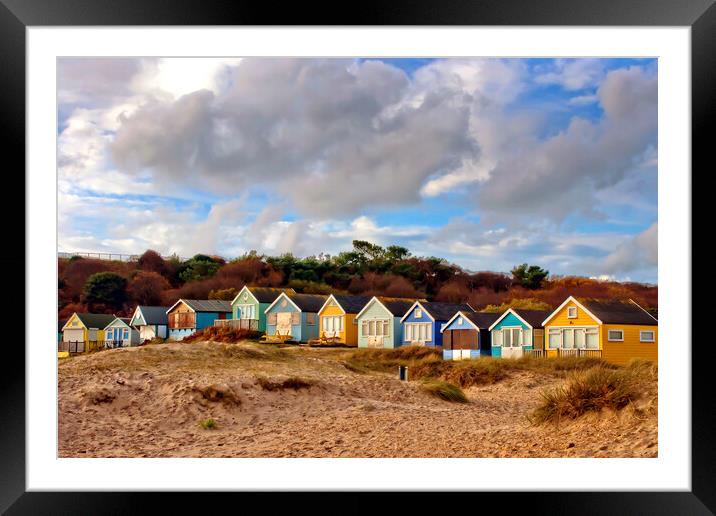 Beach Huts Hengistbury Head Bournemouth Dorset England UK Framed Mounted Print by Andy Evans Photos