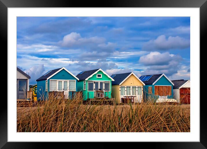 Beach Huts Hengistbury Head Dorset England UK Framed Mounted Print by Andy Evans Photos