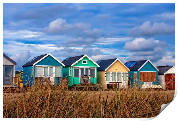 Beach Huts Hengistbury Head Dorset England UK Print by Andy Evans Photos