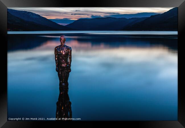 Mirror Man, Loch Earn Framed Print by Jim Monk