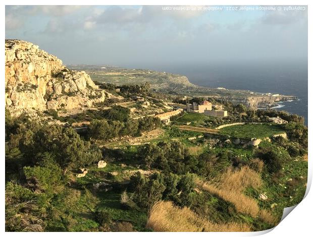 Maltese Landscape Print by Penelope Hellyer