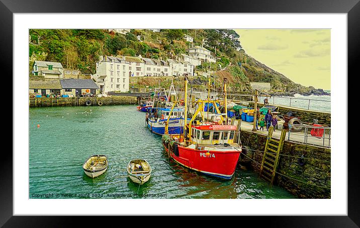 Polperro Cornwall Fishing Boats Framed Mounted Print by Peter F Hunt