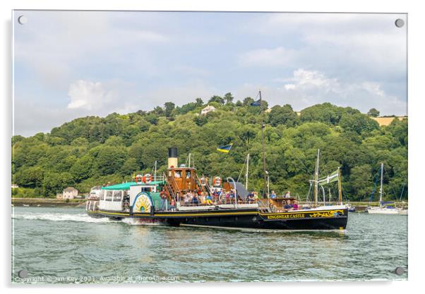 Kingswear Castle Paddle Steamer Dartmouth Devon Acrylic by Jim Key